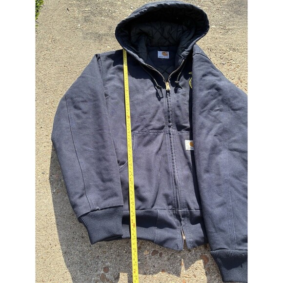 Vintage Carhartt Jacket Women’s XS (0/2) Hooded Navy Blue FFA USA Union Made - Picture 12 of 16